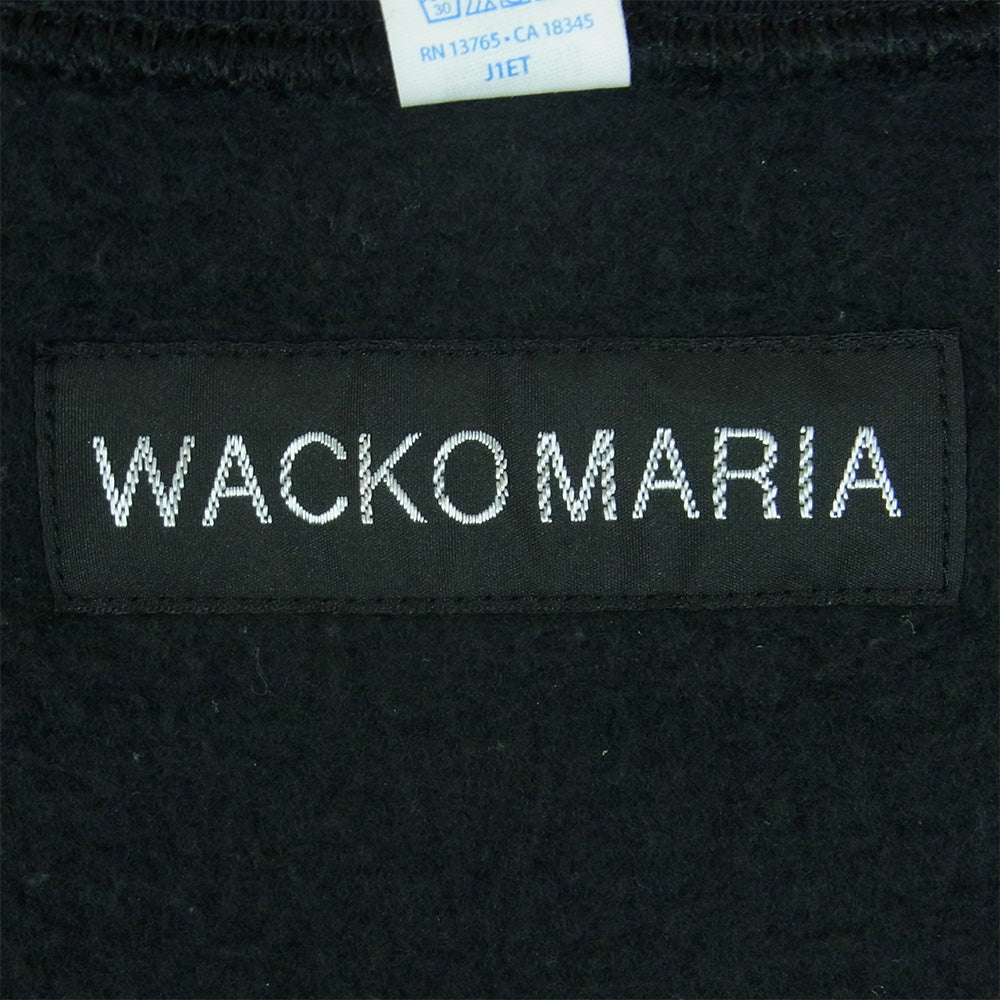WACKO MARIA ワコマリア 25AW TIM LEHI CREW NECK SWEAT SHIRT TYPE-2 ロゴ刺繍 ティムリーハイ クルーネック スウェット トレーナー ブラック系 XL【中古】