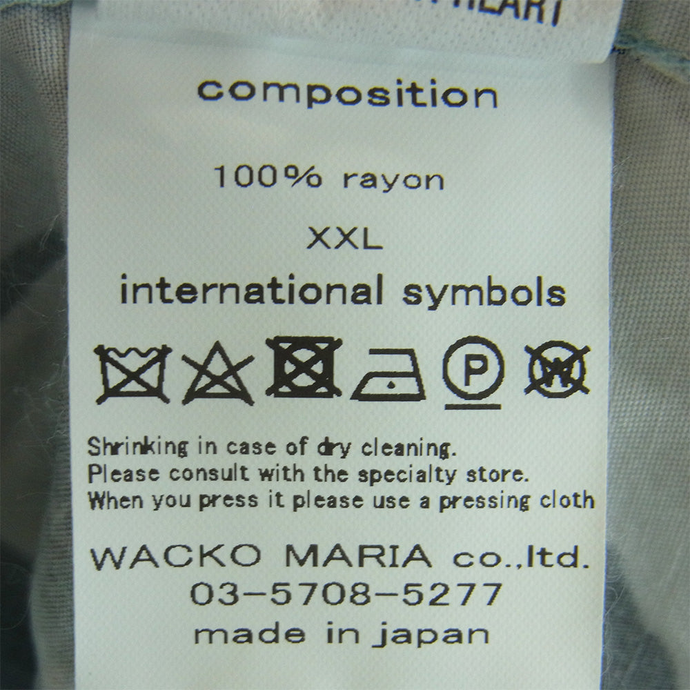 WACKO MARIA ワコマリア HIGHTIMES S/S HAWAIIAN SHIRT -TYPE 2 ハイタイム ハワイアン シャツ 半袖 アロハ ライトブルー系 XXL【中古】