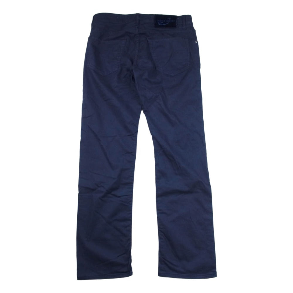 JACOB COHEN ヤコブコーエン J622 ハラコパッチ スリムフィット ボタンフライ コットン ロング パンツ ネイビー系 29【中古】