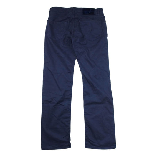 JACOB COHEN ヤコブコーエン J622 ハラコパッチ スリムフィット ボタンフライ コットン ロング パンツ ネイビー系 29【中古】