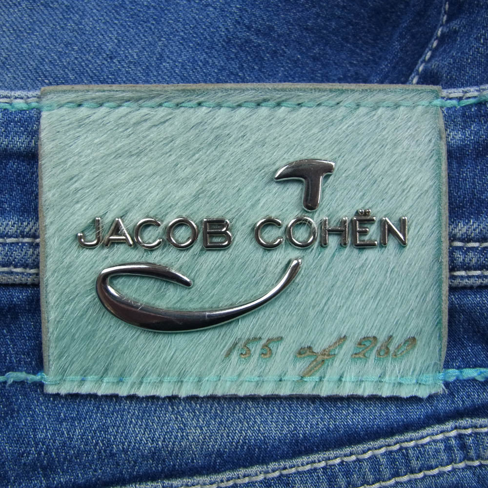 JACOB COHEN ヤコブコーエン 688 LIMITED EDITION リミテッドエディション 限定 ブルーステッチ ハラコパッチ ボタンフライ デニムパンツ ジーンズ インディゴブルー系 29【中古】