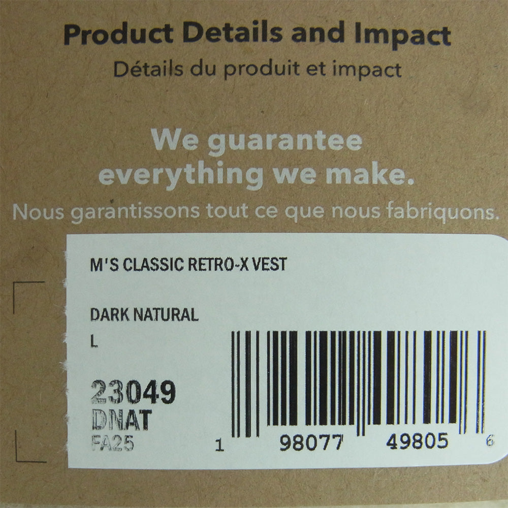 patagonia パタゴニア 25AW 23049 CLASSIC RETRO-X VEST クラシック レトロ X ボア ベスト ベージュ系 DARK NATURAL L【極上美品】【中古】