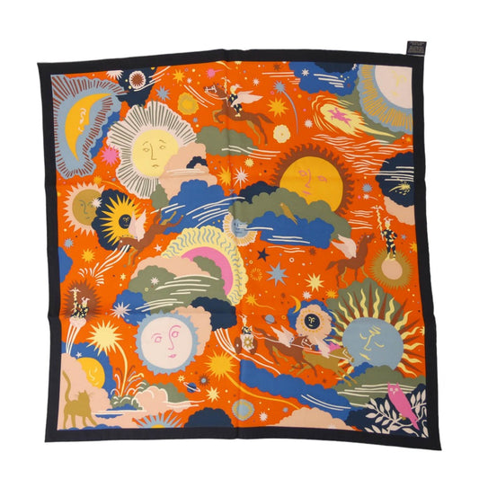 HERMES エルメス カレ 70 エリオスの王国 シルク スカーフ マルチカラー系【美品】【中古】