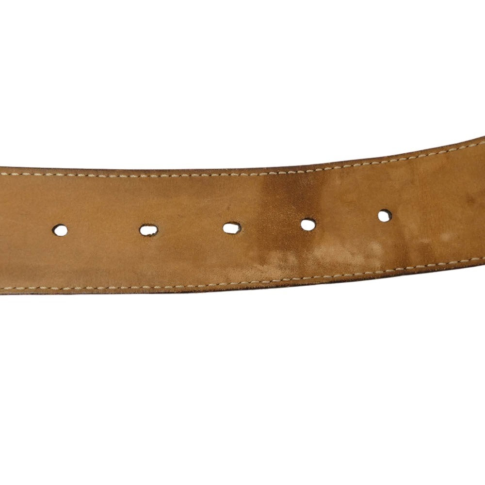 GUCCI グッチ インターロッキングG GG総柄 バックル レザー ベルト ブラウン系【中古】