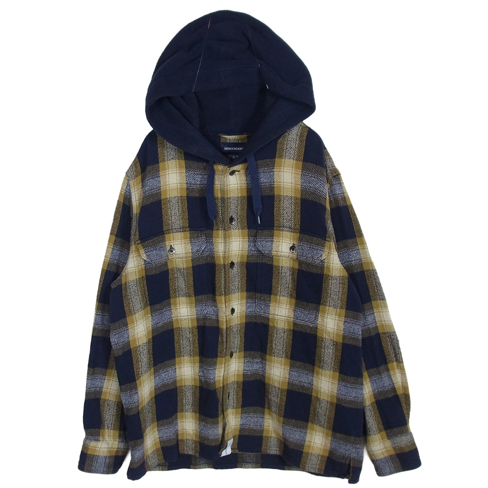 DESCENDANT ディセンダント フード付き チェック シャツ イエロー系 2【中古】