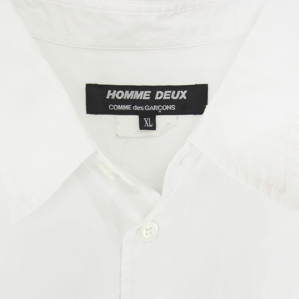COMME des GARCONS HOMME DEUX コムデギャルソンオムドゥ DZ-B516 AD2019 プレーンカラー 長袖 シャツ ホワイト系 XL【中古】