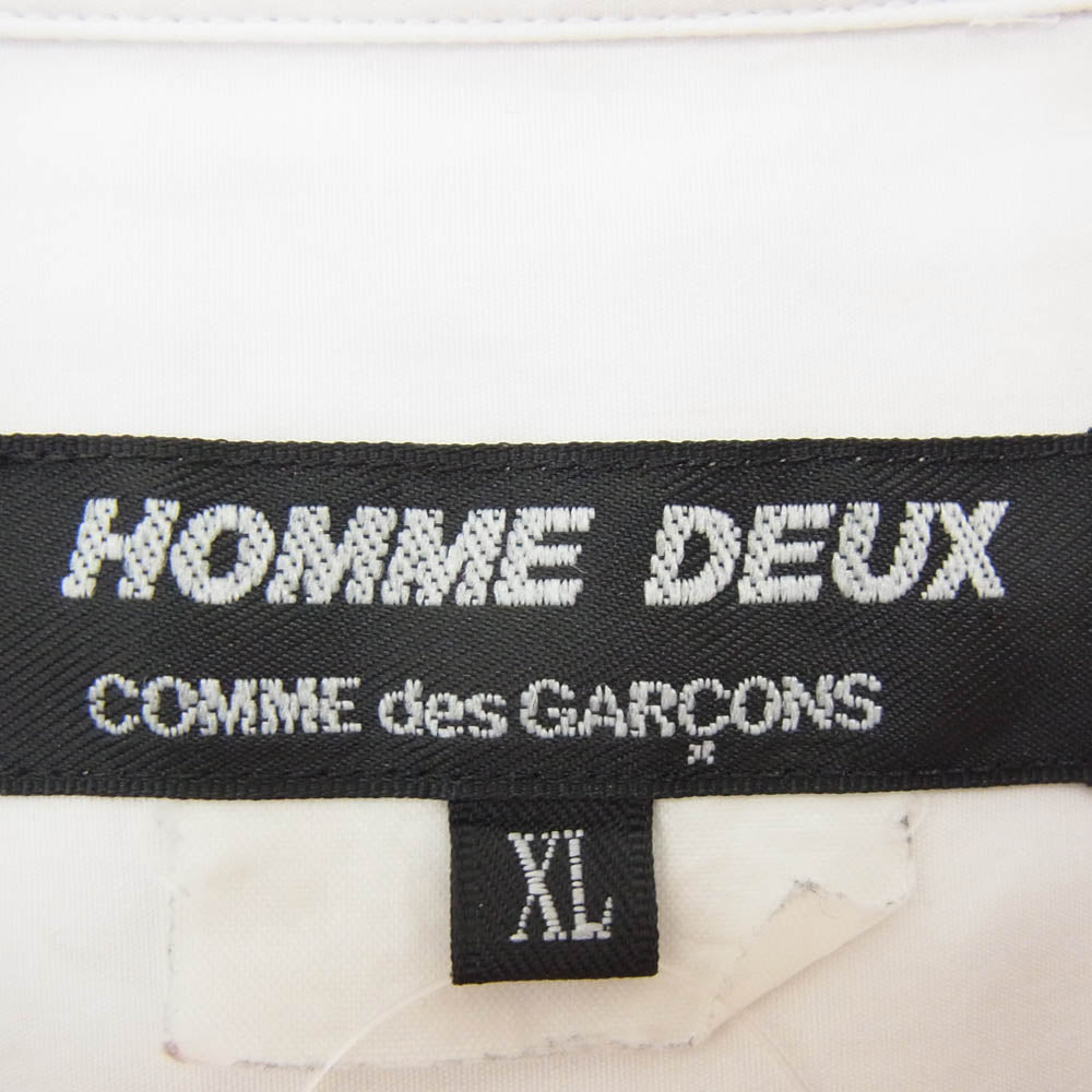 COMME des GARCONS HOMME DEUX コムデギャルソンオムドゥ DZ-B516 AD2019 プレーンカラー 長袖 シャツ ホワイト系 XL【中古】