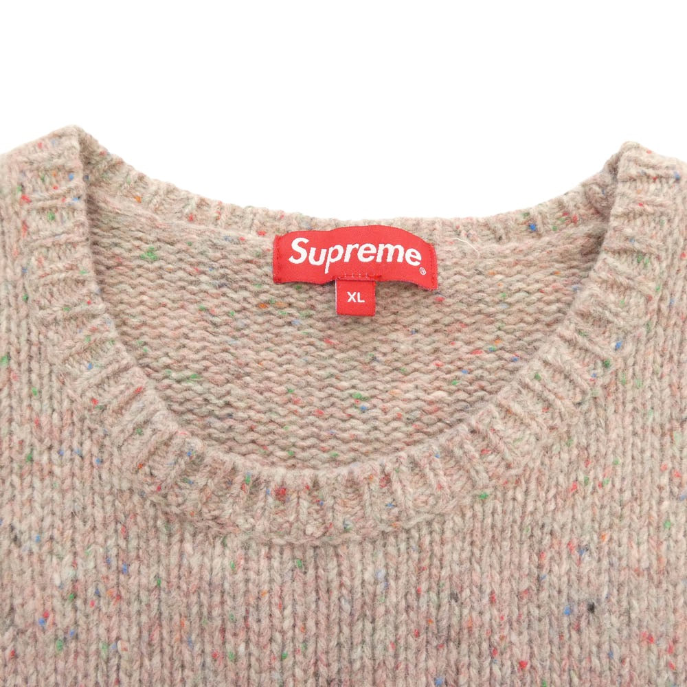 Supreme シュプリーム 22AW Small Box Speckle Sweater スモール ボックス スペックル クルーネック セーター ニット ピンク系 マルチカラー系 XL【中古】