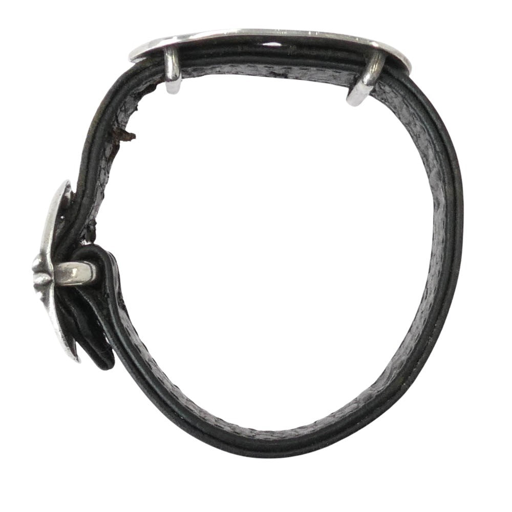 CHROME HEARTS クロムハーツ（原本無） GUNSLINGER CUT OUT カットアウト クロスドッグタグ ガンスリンガー レザー ブレスレット ブラック系 シルバー系 9【中古】