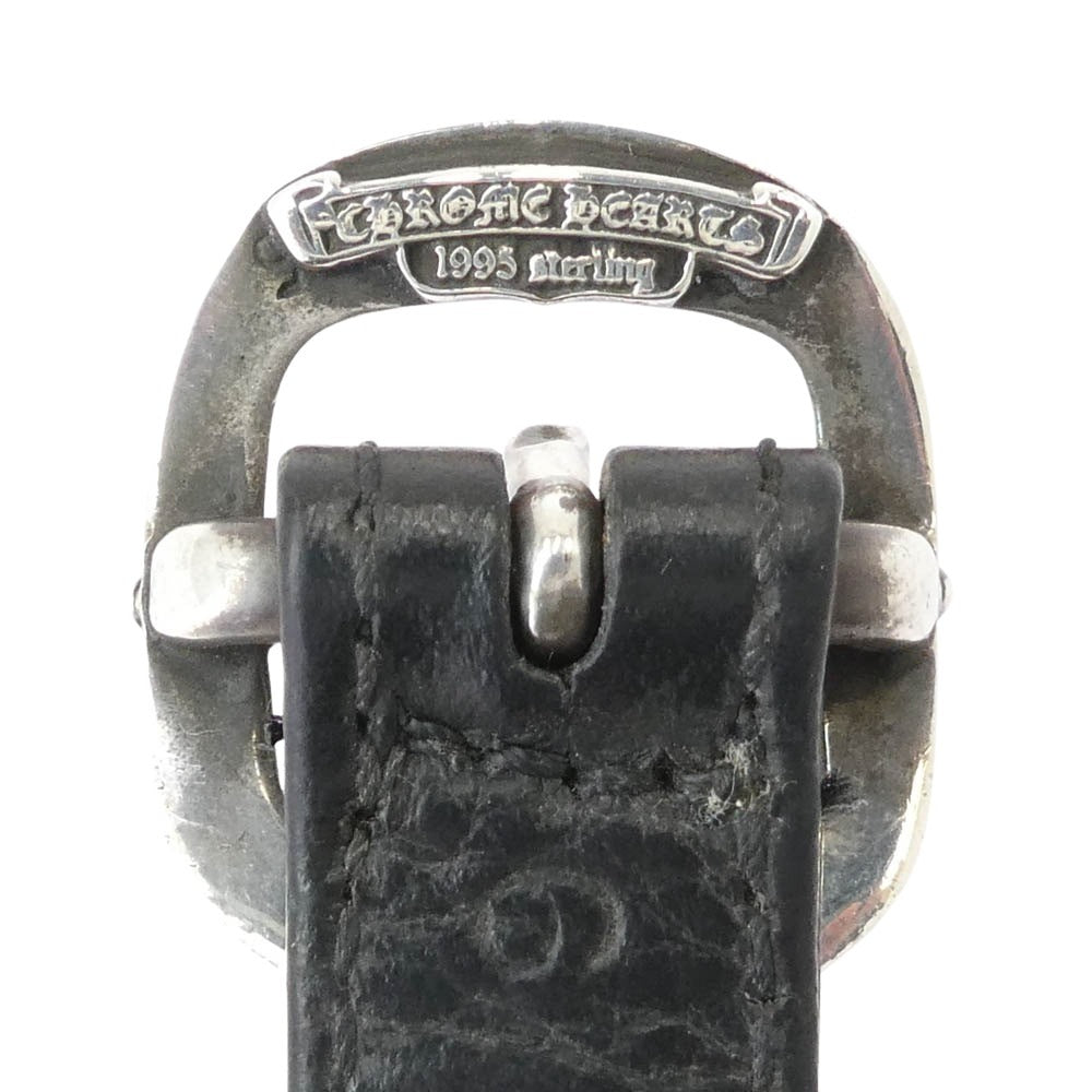 CHROME HEARTS クロムハーツ（原本無） GUNSLINGER CUT OUT カットアウト クロスドッグタグ ガンスリンガー レザー ブレスレット ブラック系 シルバー系 9【中古】