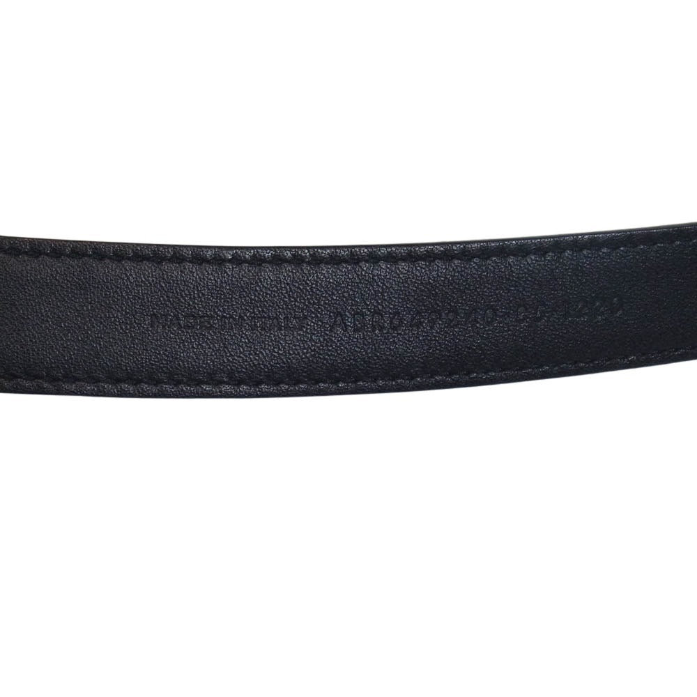 SAINT LAURENT サンローラン 649240 型押し レザー ベルト ブラック系【中古】
