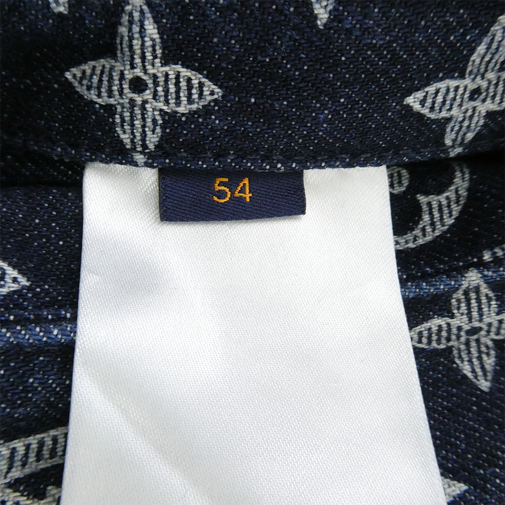 LOUIS VUITTON ルイ・ヴィトン 18AW HFA01WGU0 POP UP STORE限定 MONOGRAM DENIM JACKET モノグラム デニムジャケット インディゴブルー系 ホワイト系 54【中古】