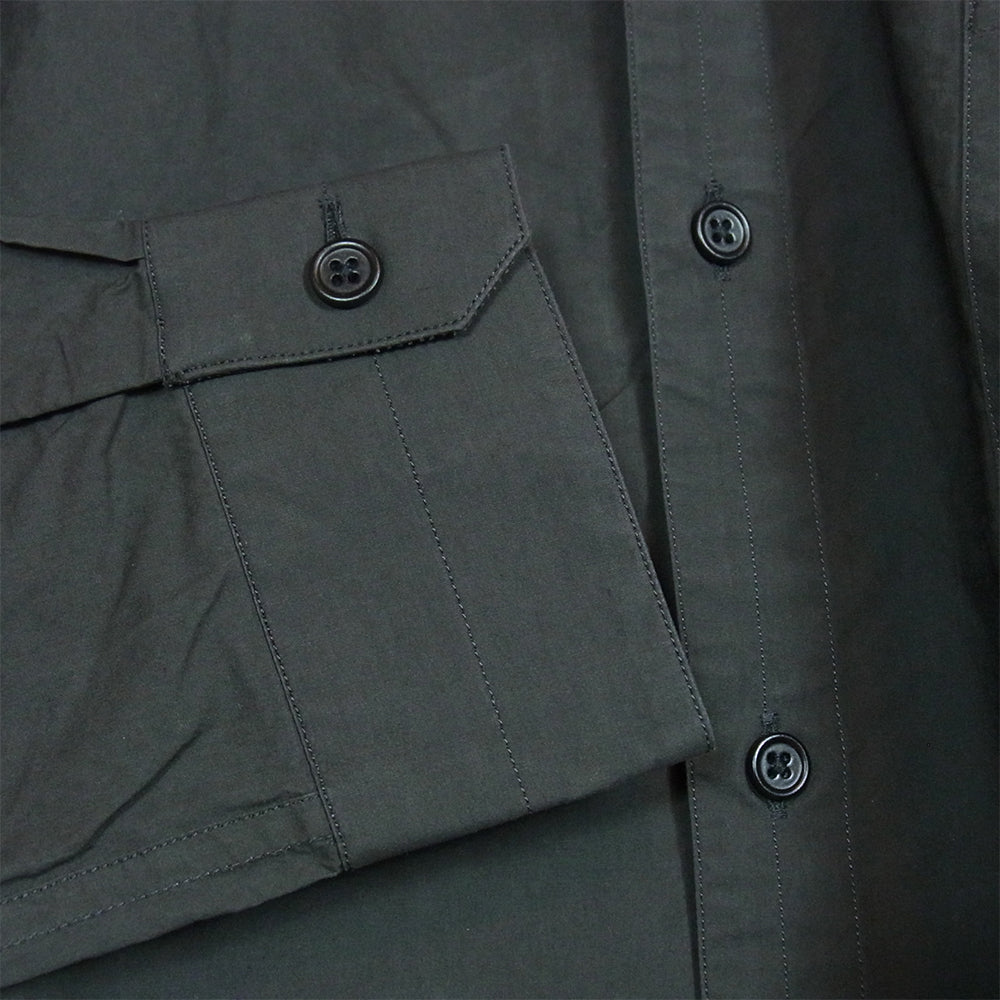 LEMAIRE ルメール コットン 長袖 レギュラーカラー シャツ ダークグレー系 46【中古】