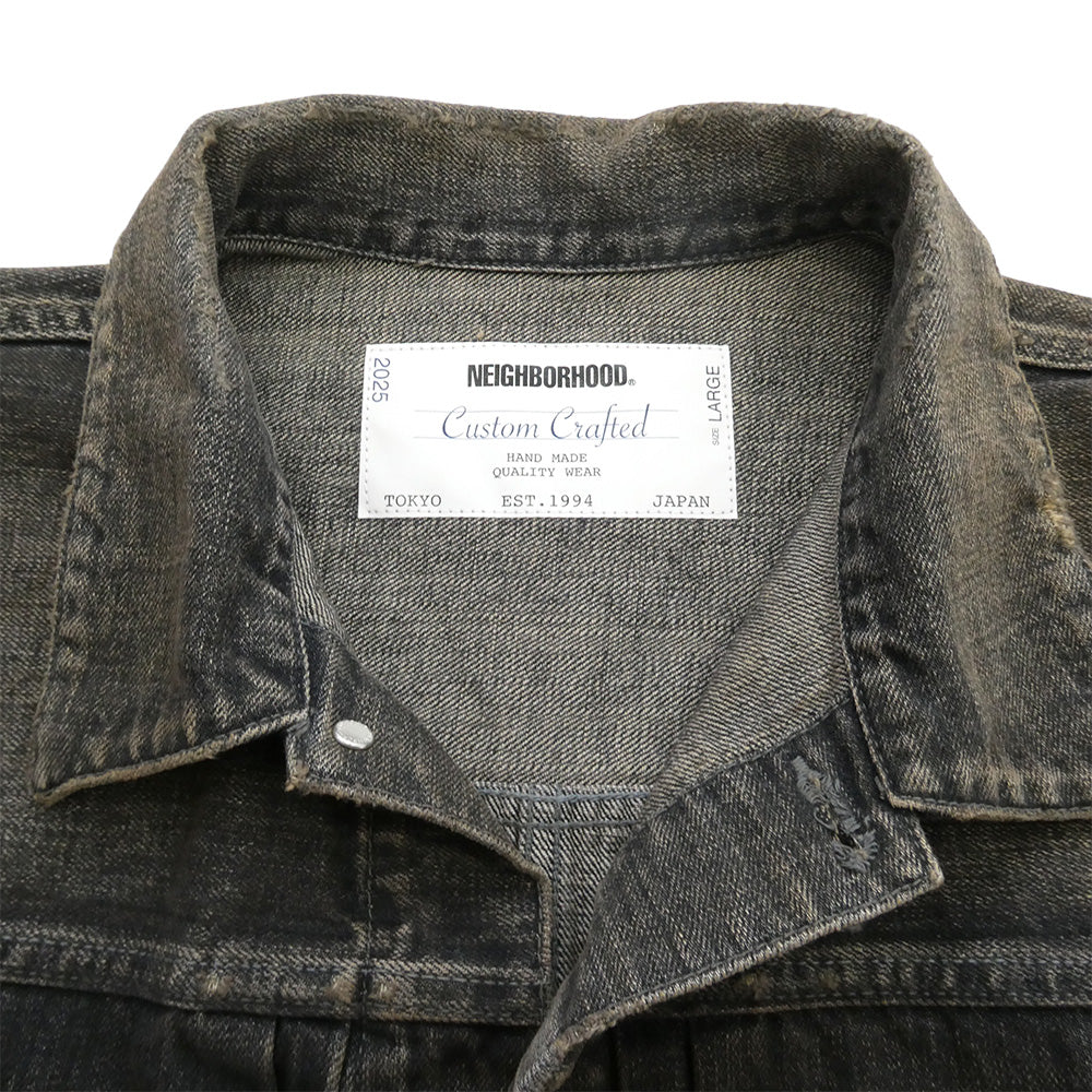 NEIGHBORHOOD ネイバーフッド 25AW 252XBNH-JKM02 SAVAGE DENIM TYPE-1 JACKET セルビッチ デニム ジャケット マルチカラー系 L【極上美品】【中古】