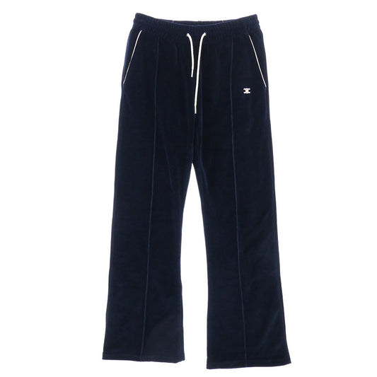 CELINE セリーヌ 2Z020679I Triomphe Flared Jersey Track Pants ベロア ジャージ トラック パンツ ブルー系 S【新古品】【未使用】【中古】