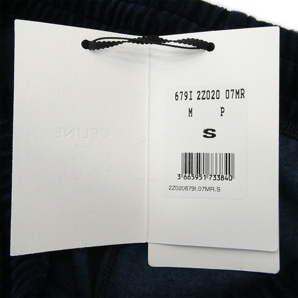 CELINE セリーヌ 2Z020679I Triomphe Flared Jersey Track Pants ベロア ジャージ トラック パンツ ブルー系 S【新古品】【未使用】【中古】