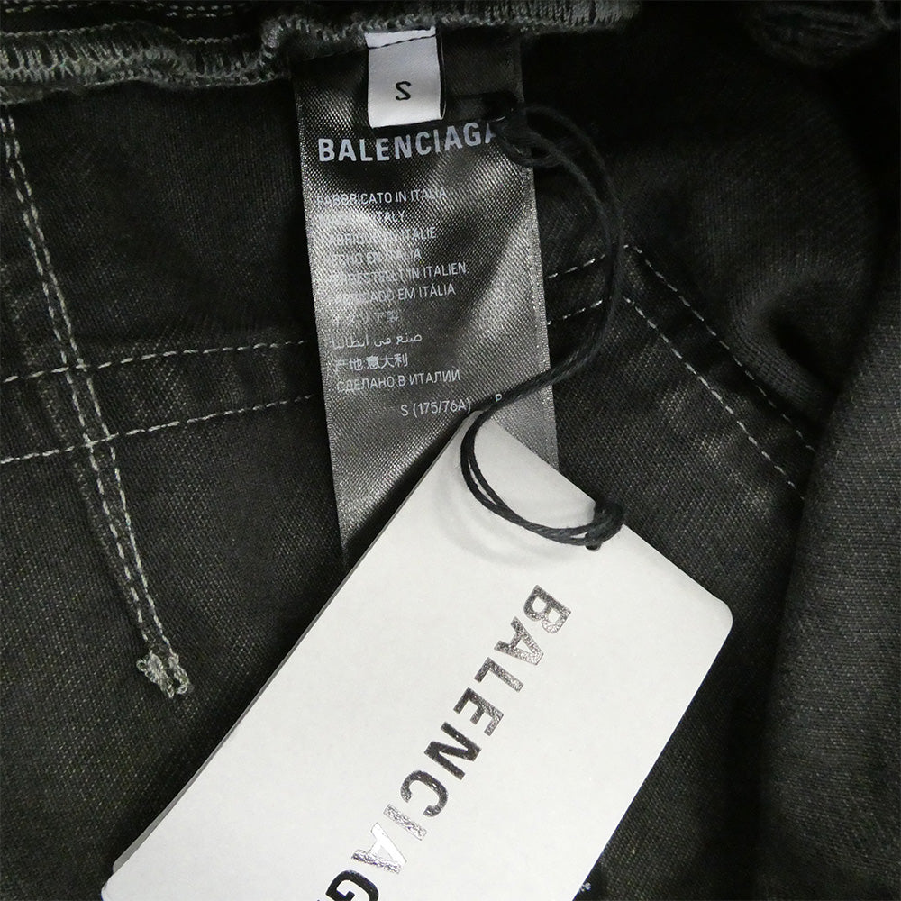 BALENCIAGA バレンシアガ 25SS 833430 TSW85 Fitted Low-Waist Pants ダメージ加工 ローウエスト デニム パンツ ブラック系 S【新古品】【未使用】【中古】