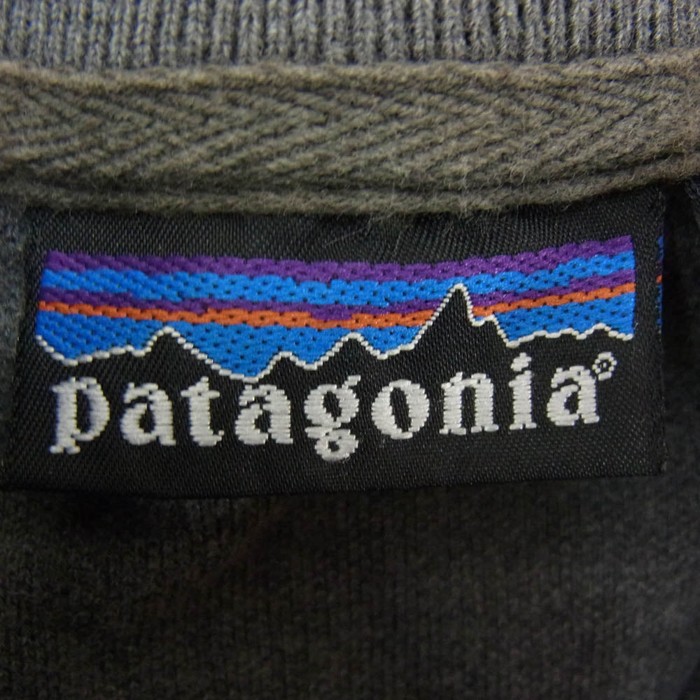 patagonia パタゴニア 95SS 52821 ロゴ 刺繍 POLO SHIRT 半袖 ポロ シャツ グレー系 L【中古】