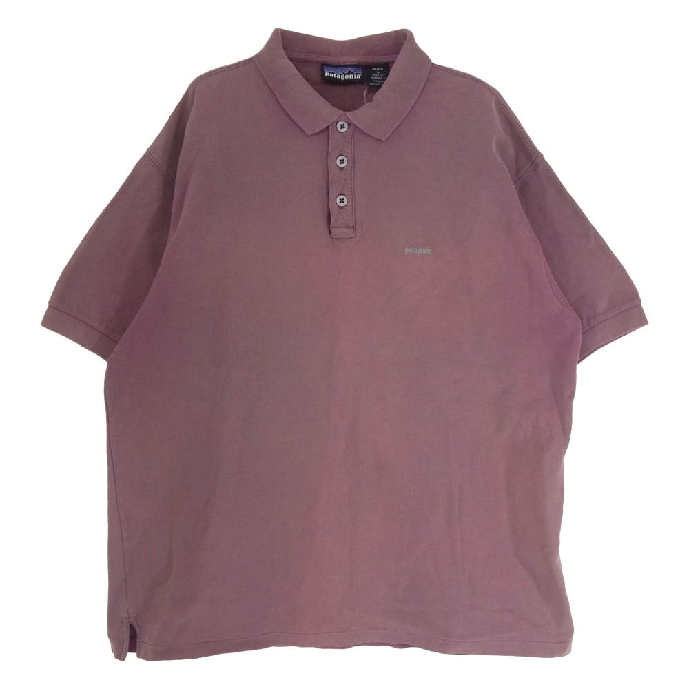 patagonia パタゴニア 95SS 52821 ロゴ 刺繍 POLO SHIRT 半袖 ポロ シャツ エンジ系 L【中古】