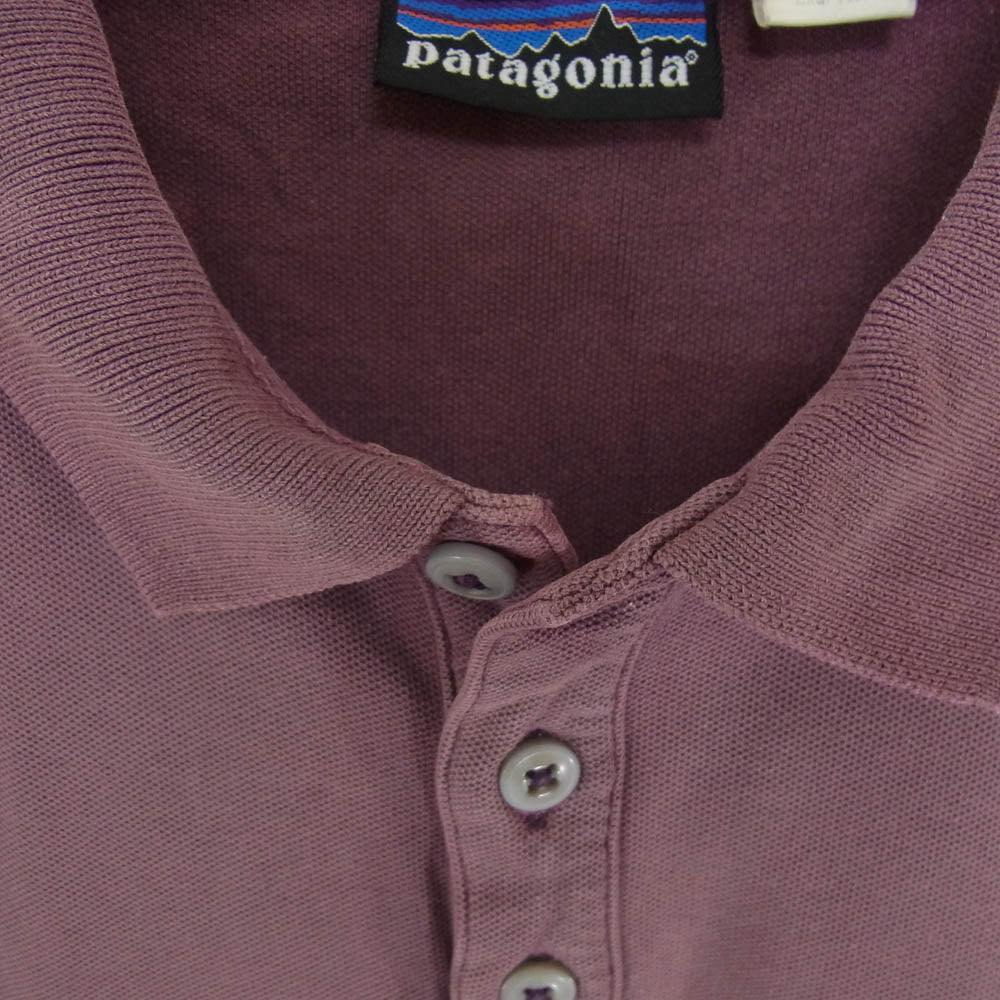 patagonia パタゴニア 95SS 52821 ロゴ 刺繍 POLO SHIRT 半袖 ポロ シャツ エンジ系 L【中古】
