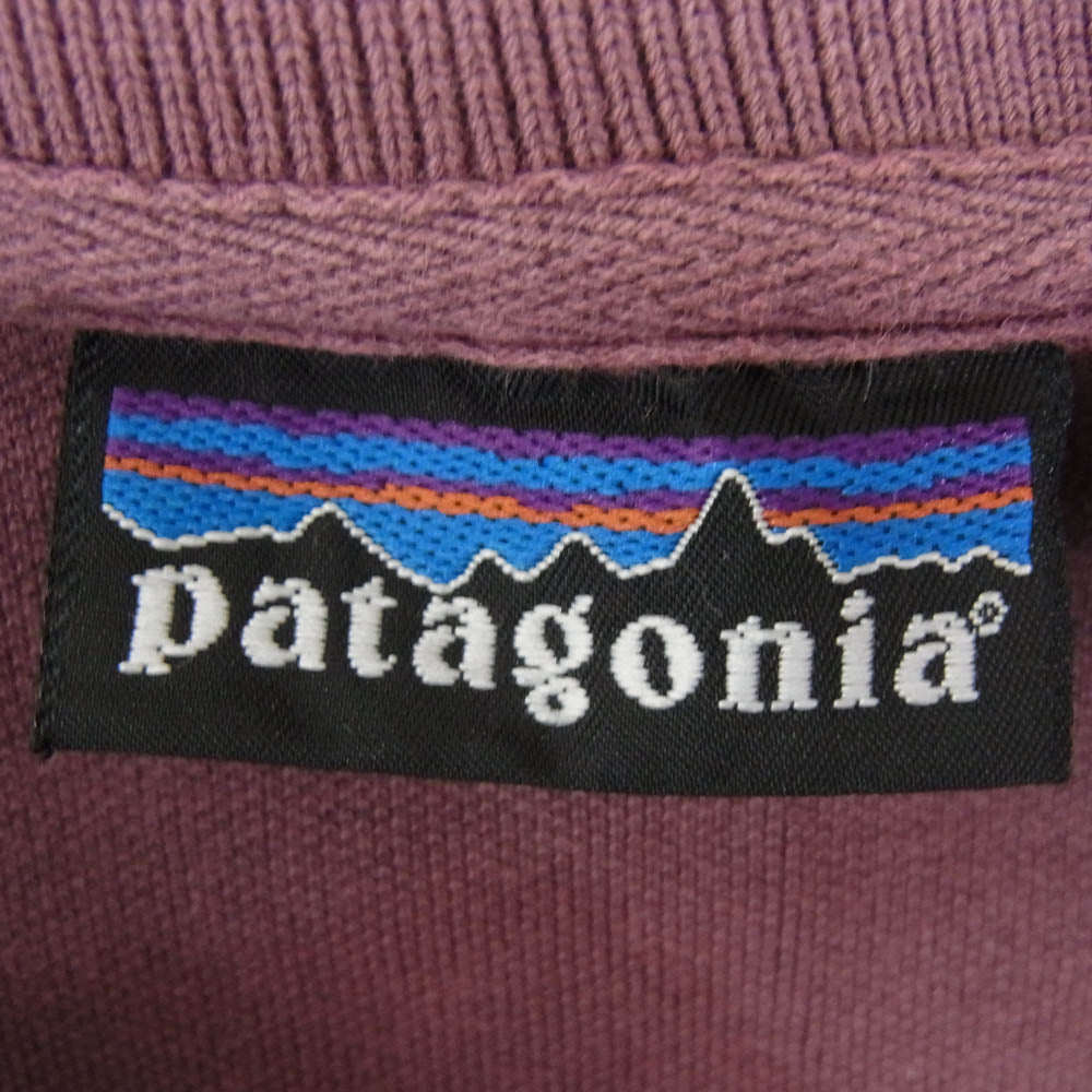 patagonia パタゴニア 95SS 52821 ロゴ 刺繍 POLO SHIRT 半袖 ポロ シャツ エンジ系 L【中古】
