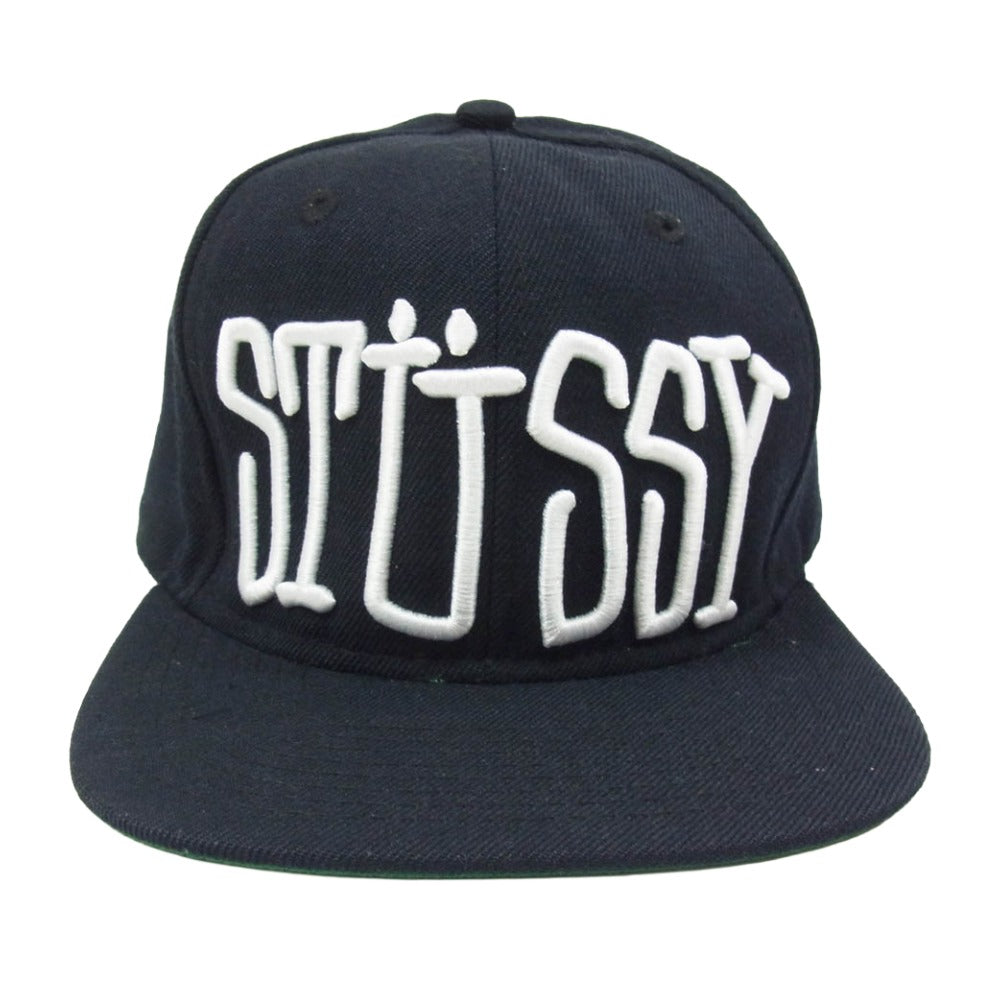 STUSSY ステューシー CAPZ 刺繡 ロゴ ベースボール キャップ 帽子 ブラック系【中古】