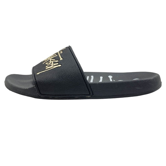 STUSSY ステューシー スライド サンダル ビーチサンダル ブラック系【中古】