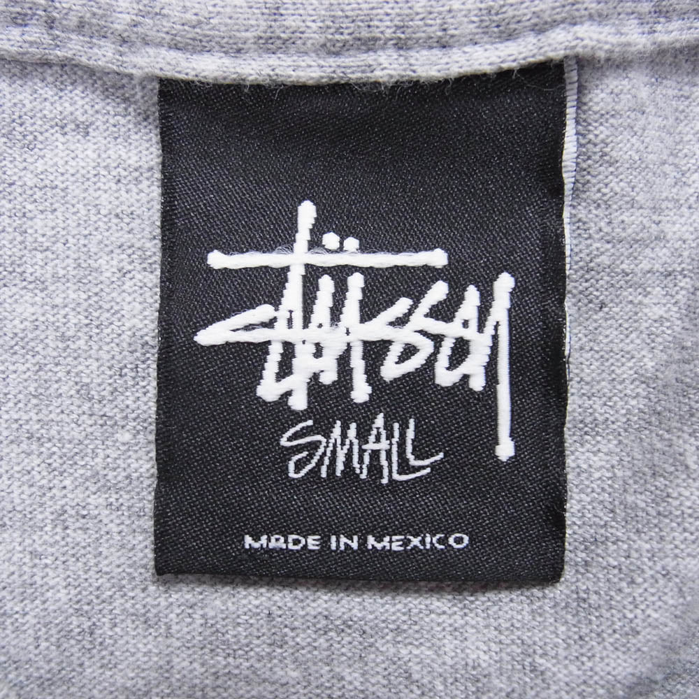 STUSSY ステューシー メキシコ製 SKULL TEE スカル ドクロ カモ フロント バック プリント Ｔシャツ 半袖カットソー グレー系 S【中古】