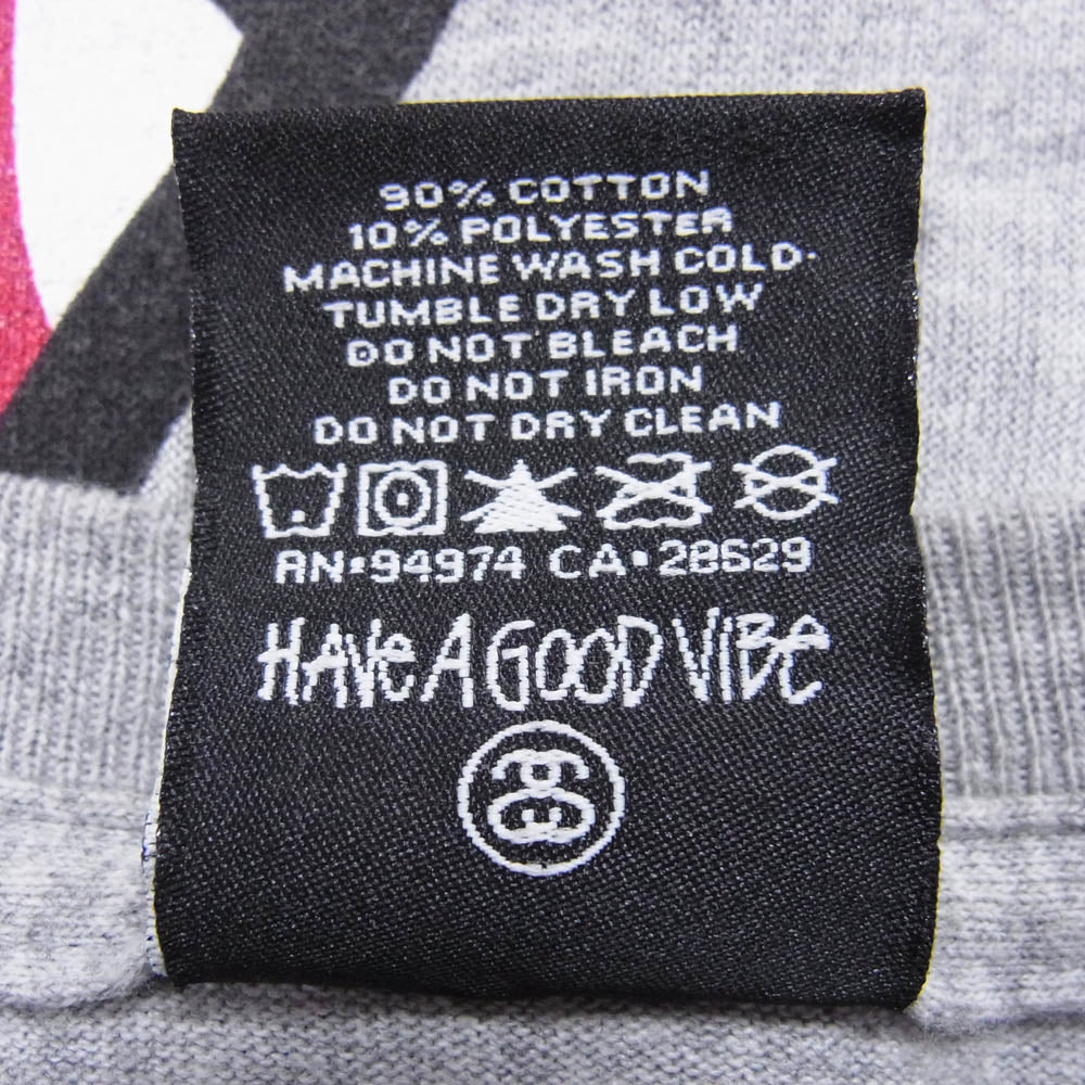 STUSSY ステューシー メキシコ製 SKULL TEE スカル ドクロ カモ フロント バック プリント Ｔシャツ 半袖カットソー グレー系 S【中古】