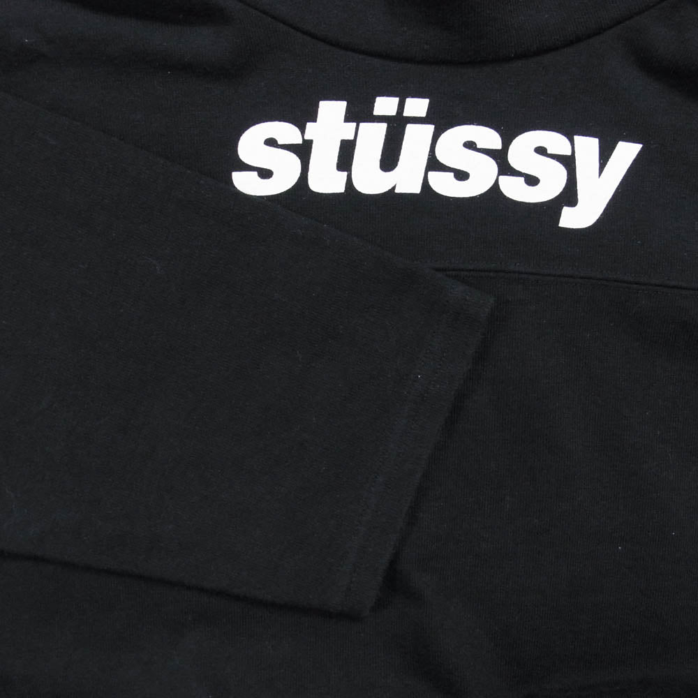 STUSSY ステューシー ロゴ プリント ハイネック ロングスリーブ 長袖 カットソー シャツ ブラック系 M【中古】