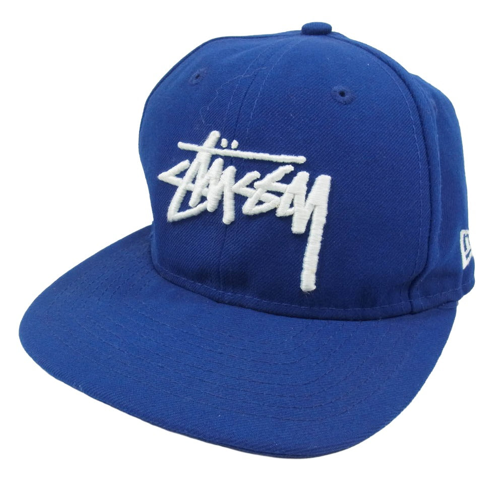 STUSSY ステューシー ストック ロゴ 刺繡 キャップ 帽子 ブルー ブルー系【中古】