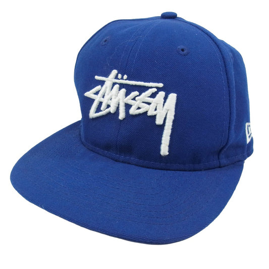 STUSSY ステューシー ストック ロゴ 刺繡 キャップ 帽子 ブルー ブルー系【中古】