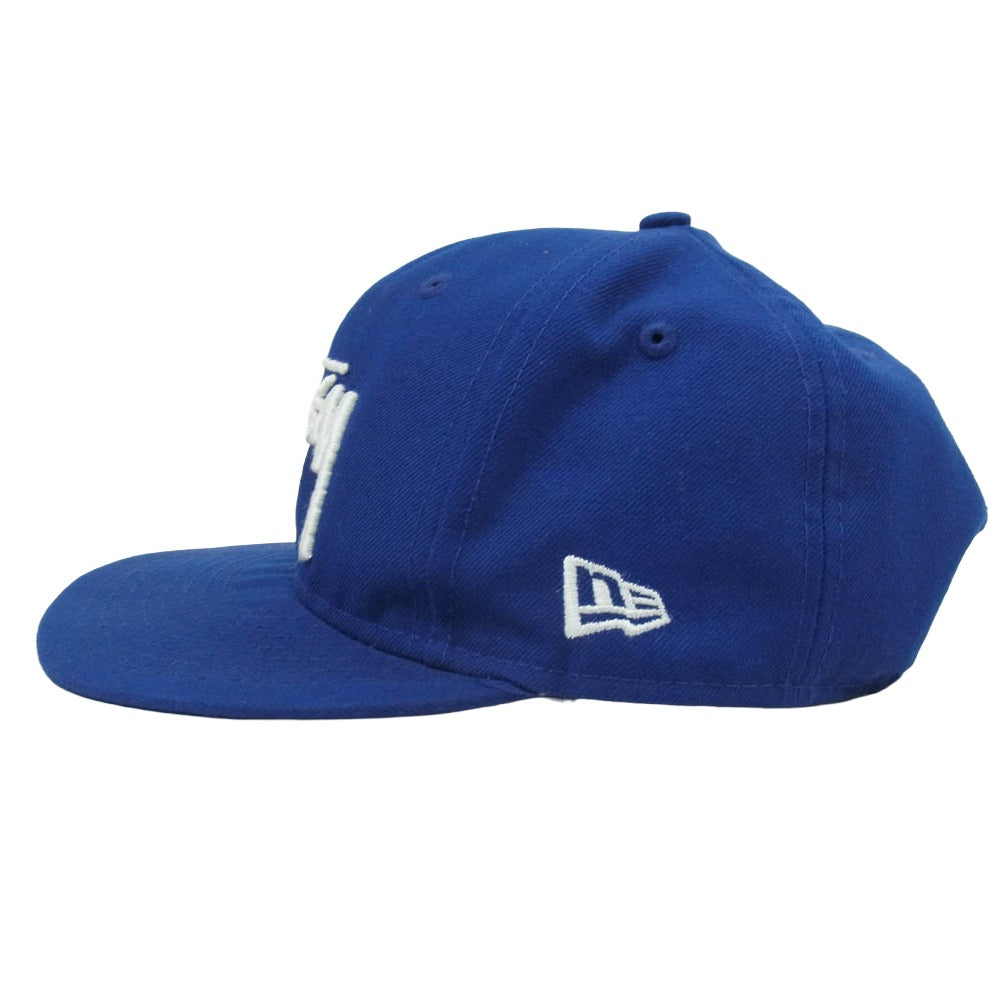 STUSSY ステューシー ストック ロゴ 刺繡 キャップ 帽子 ブルー ブルー系【中古】