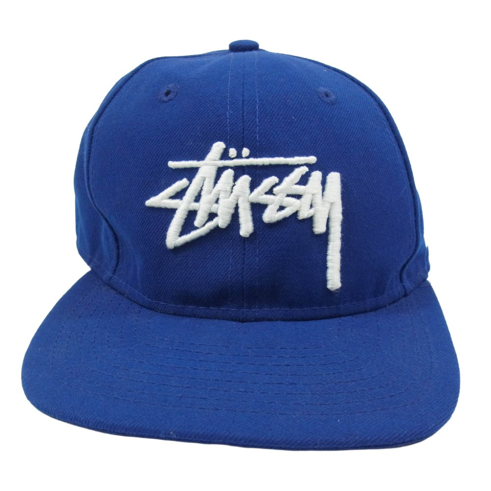 STUSSY ステューシー ストック ロゴ 刺繡 キャップ 帽子 ブルー ブルー系【中古】