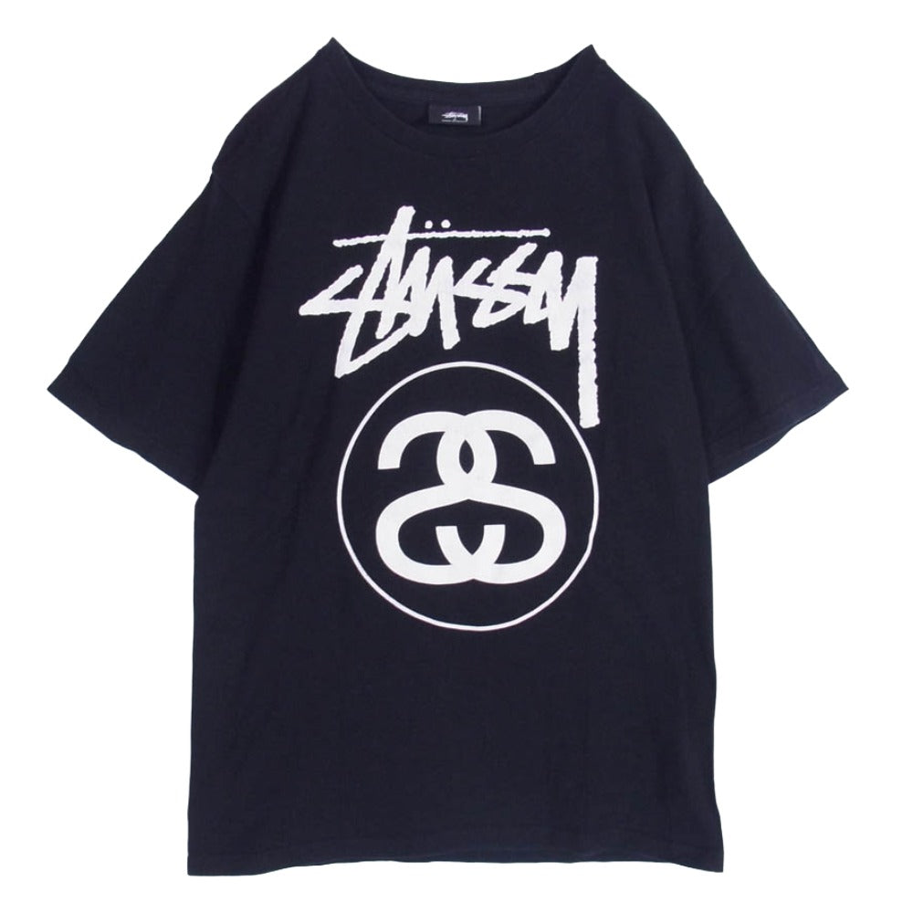 STUSSY ステューシー メキシコ製 SSリンク ロゴ ストックロゴ Ｔシャツ 半袖カットソー ブラック系 S【中古】