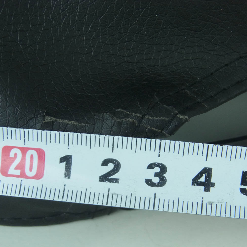 STUSSY ステューシー 刺繍ストックロゴ レザー キャップ 帽子 ブラック系【中古】