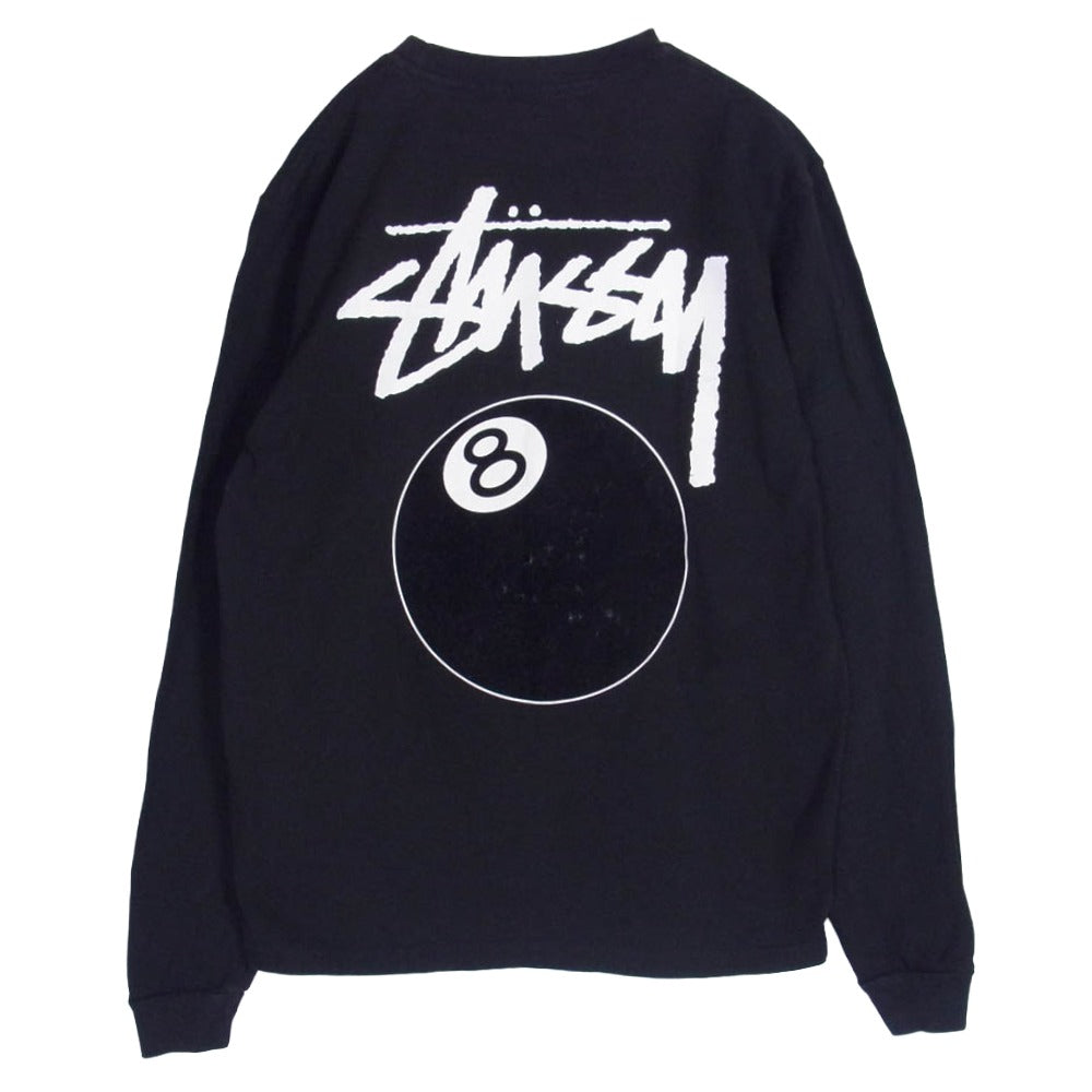 STUSSY ステューシー 8 BALL エイトボール フロント バック プリント ロングスリーブ 長袖 Tシャツ ブラック系 S【中古】