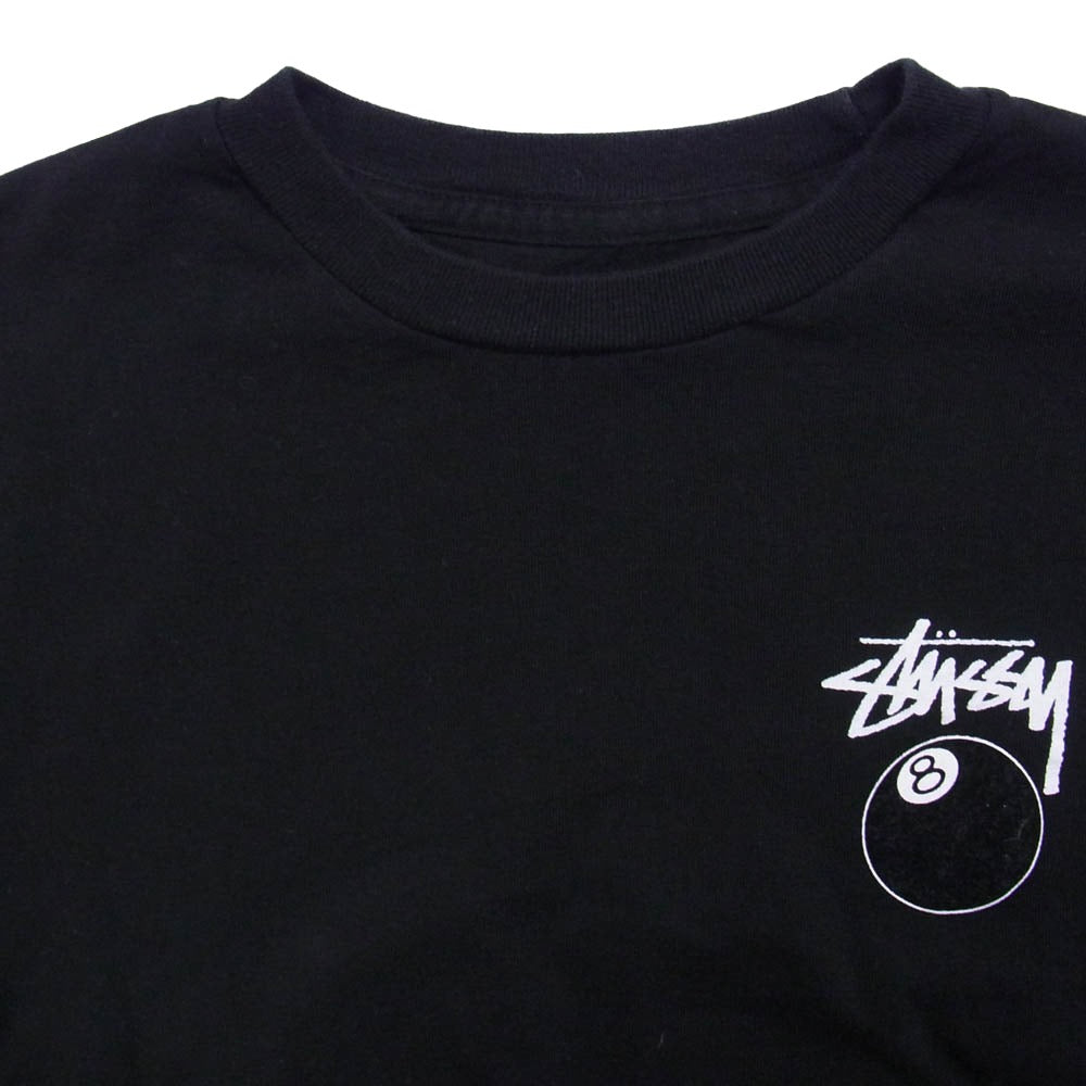 STUSSY ステューシー 8 BALL エイトボール フロント バック プリント ロングスリーブ 長袖 Tシャツ ブラック系 S【中古】