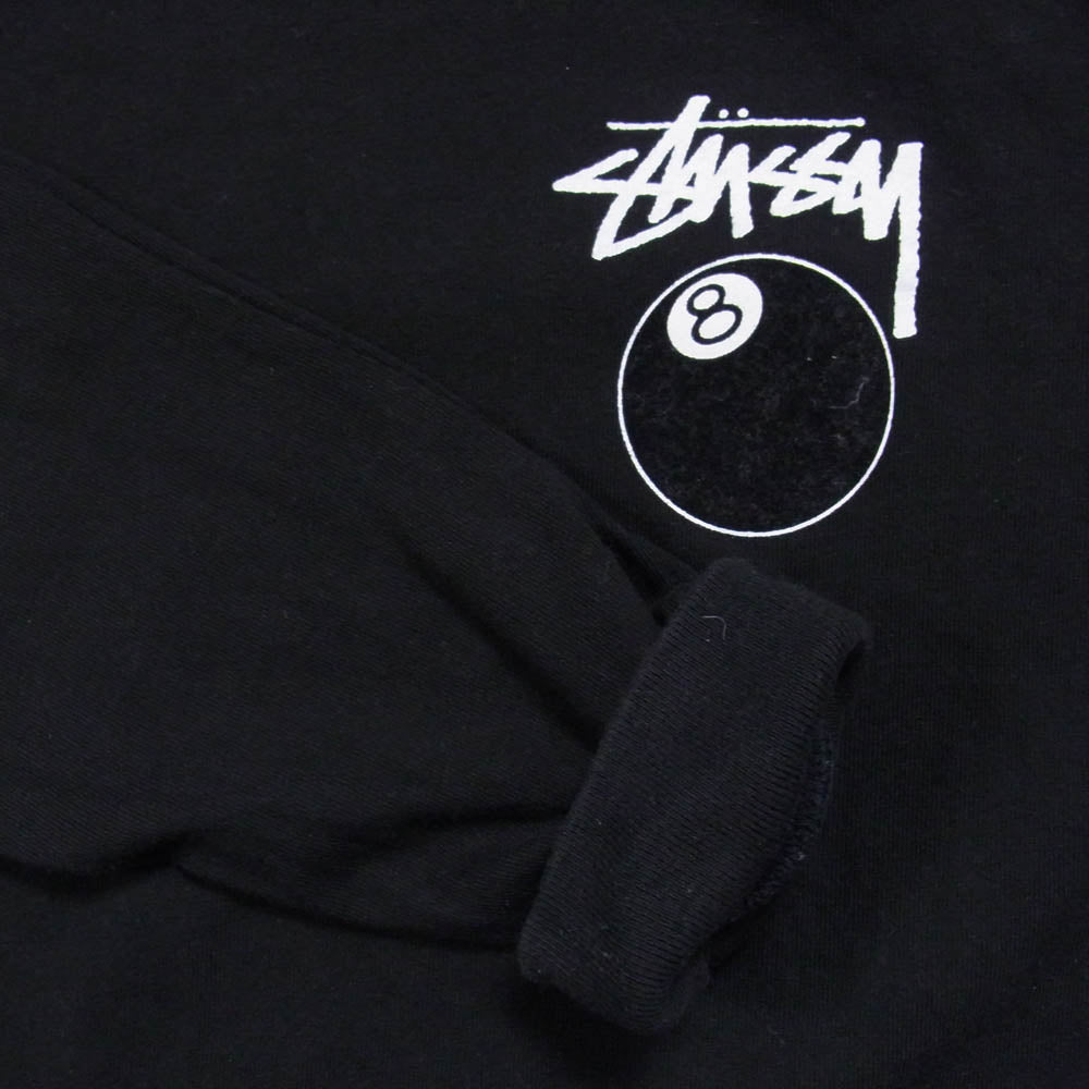 STUSSY ステューシー 8 BALL エイトボール フロント バック プリント ロングスリーブ 長袖 Tシャツ ブラック系 S【中古】