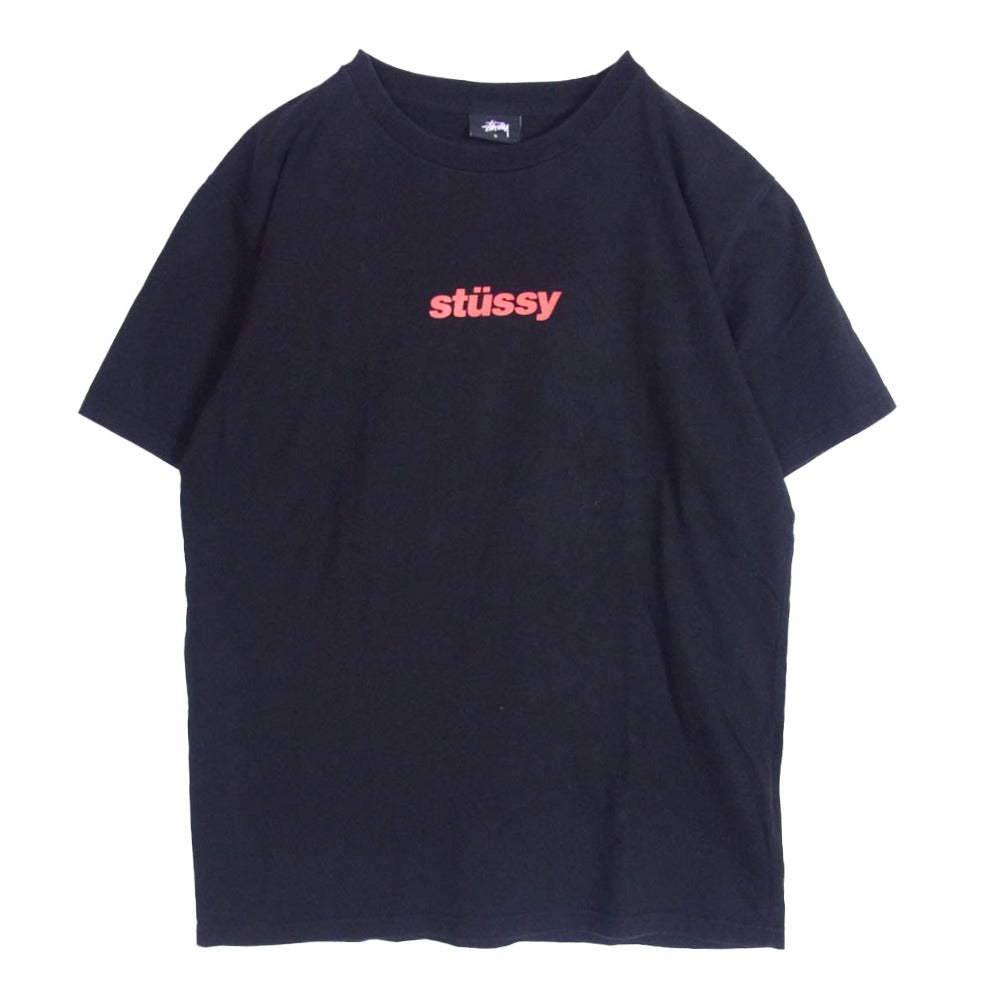STUSSY ステューシー フロント ロゴ プリント Ｔシャツ 半袖カットソー ブラック系 S【中古】