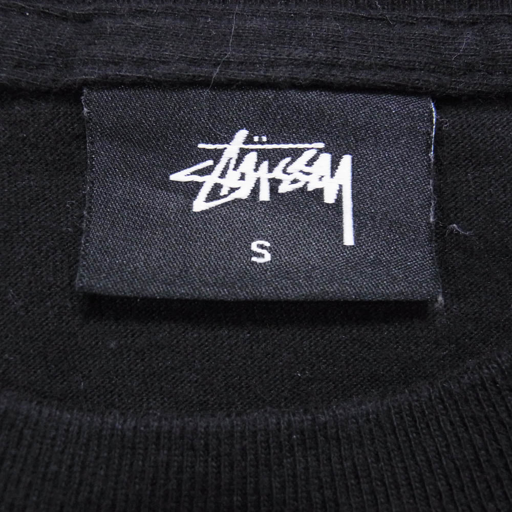 STUSSY ステューシー フロント ロゴ プリント Ｔシャツ 半袖カットソー ブラック系 S【中古】