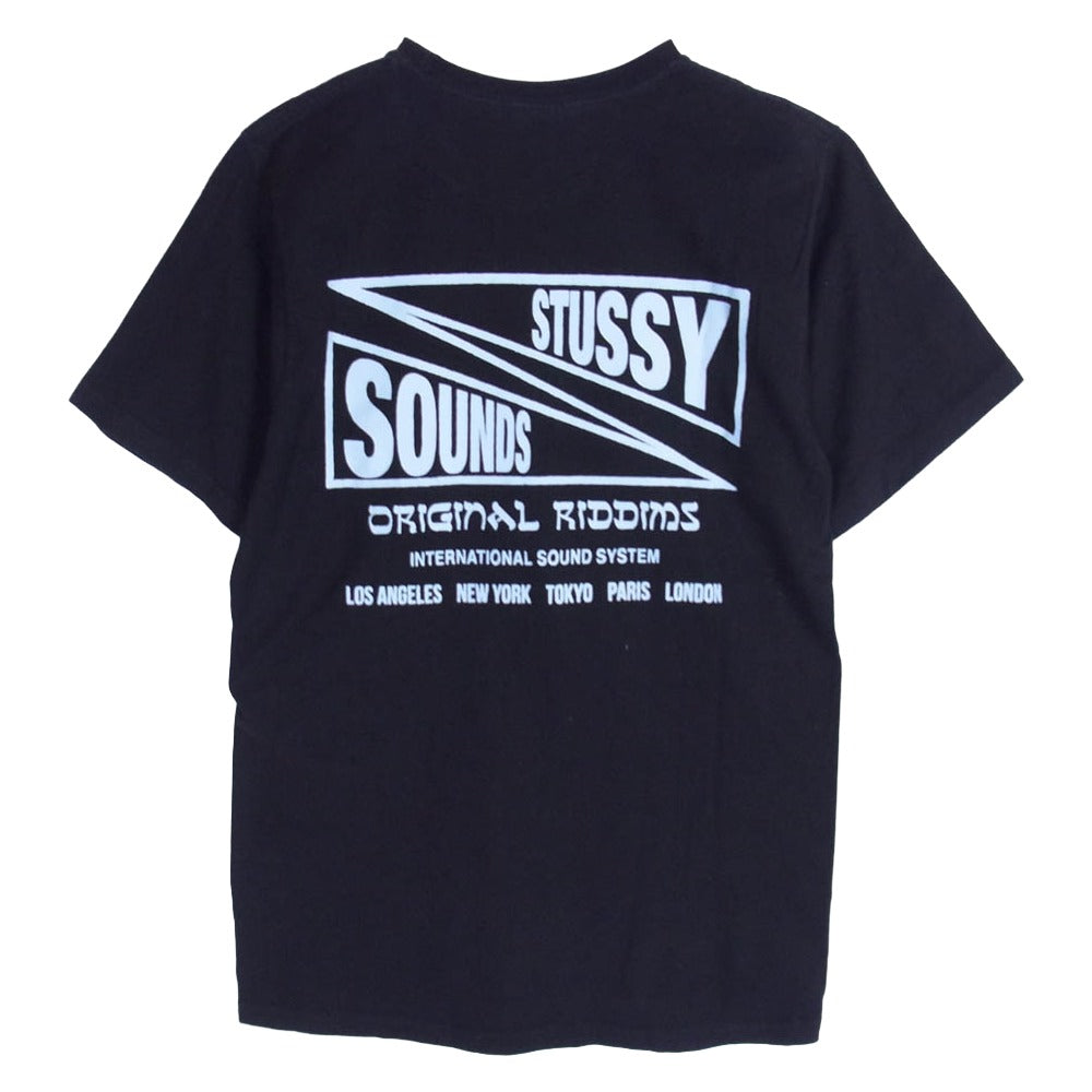 STUSSY ステューシー メキシコ製 SOUNDS TEE サウンズ フロント バック プリント Ｔシャツ 半袖カットソー ブラック系 S【中古】