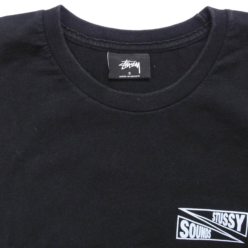 STUSSY ステューシー メキシコ製 SOUNDS TEE サウンズ フロント バック プリント Ｔシャツ 半袖カットソー ブラック系 S【中古】