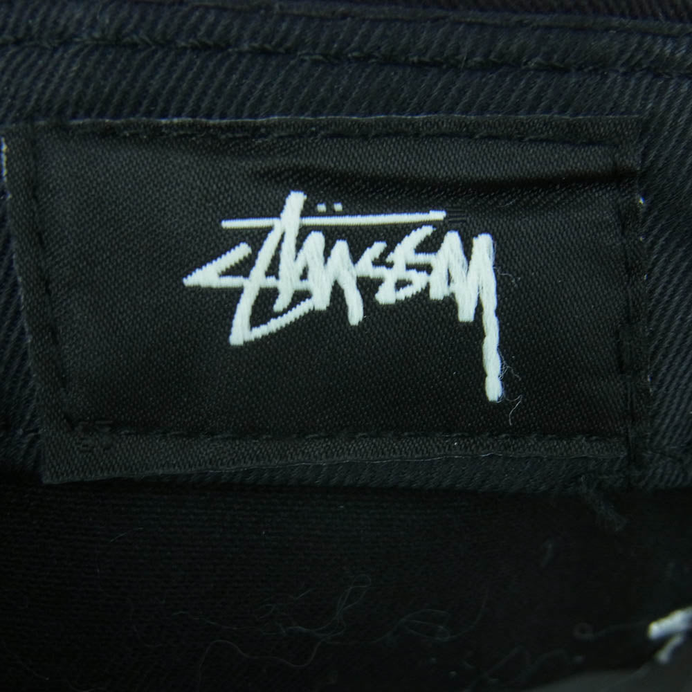 STUSSY ステューシー SS刺繍 ロゴ キャップ 帽子 コットン 中国製 ブラック系 58.7cm【中古】