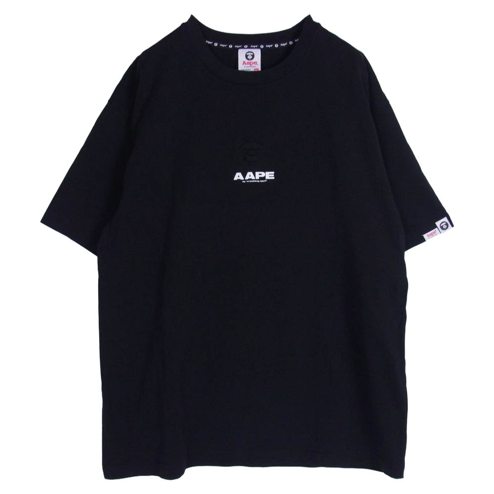 A BATHING APE アベイシングエイプ AAPTEM1647XXO 【フェイクバスターズ鑑定済】 AAPE BASIC TEE エーエイプ ベーシック ロゴ 半袖 Ｔシャツカットソー ブラック系 XXL【中古】