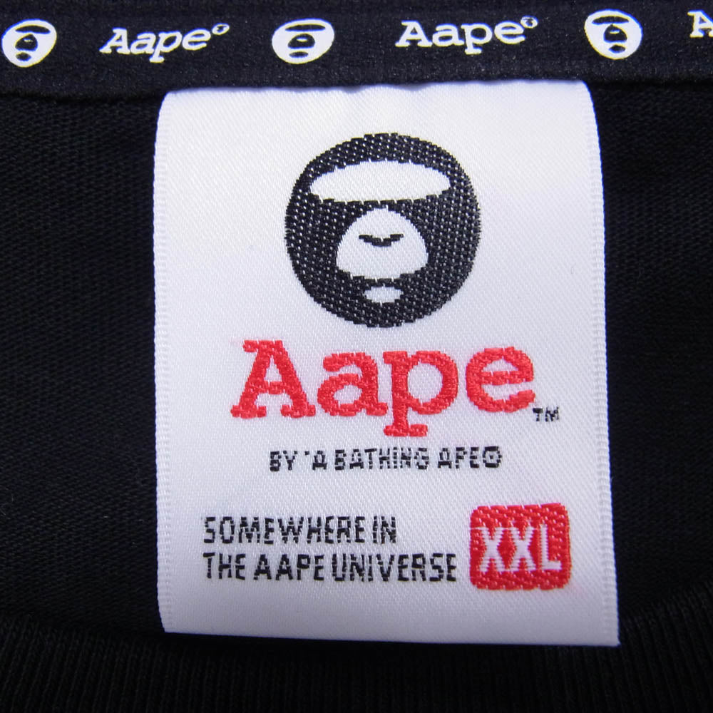 A BATHING APE アベイシングエイプ AAPTEM1647XXO 【フェイクバスターズ鑑定済】 AAPE BASIC TEE エーエイプ ベーシック ロゴ 半袖 Ｔシャツカットソー ブラック系 XXL【中古】