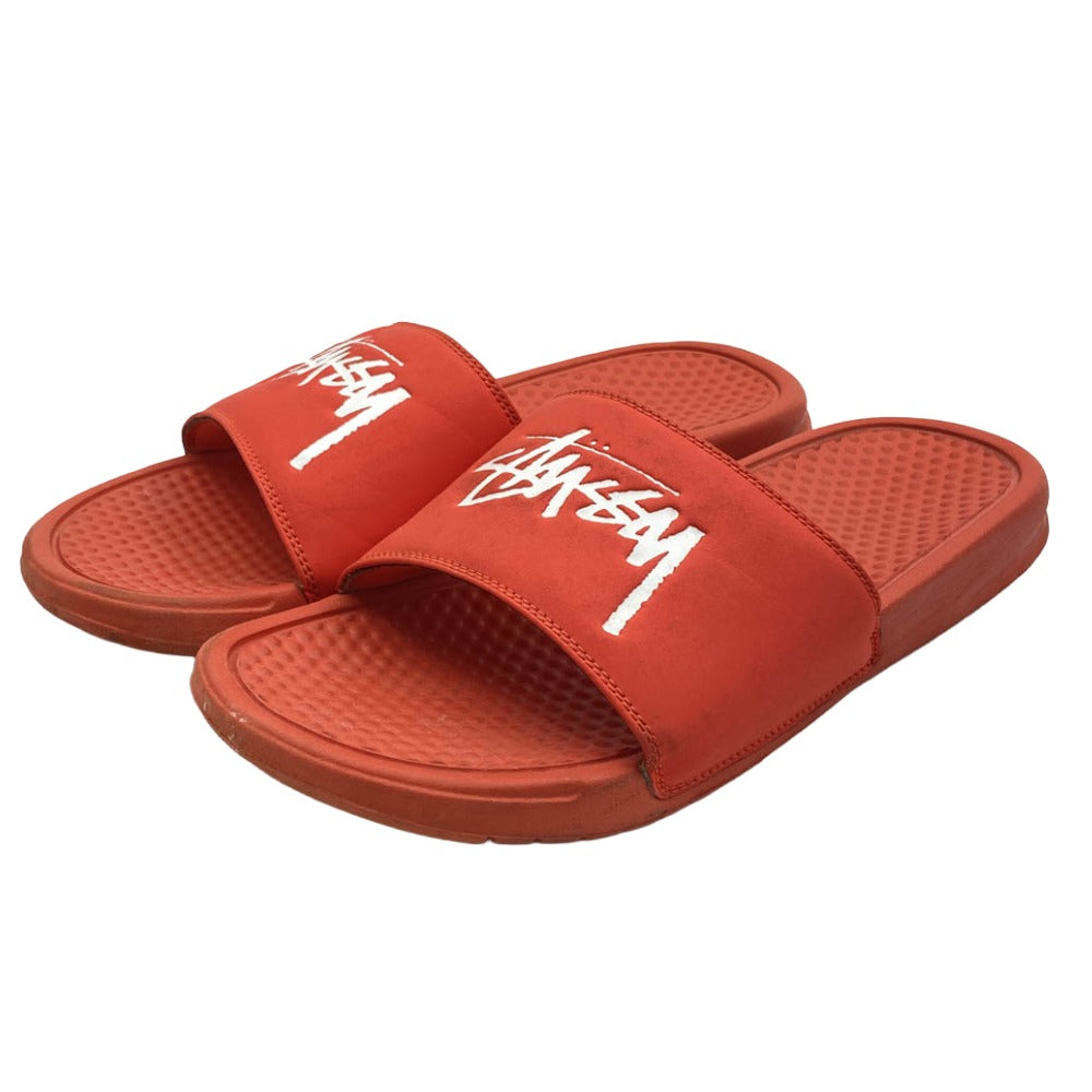 NIKE ナイキ × Stussy BENASSI SLIDE ステューシー ベナッシ スライド サンダル ビーチサンダル オレンジ系 28cm【中古】