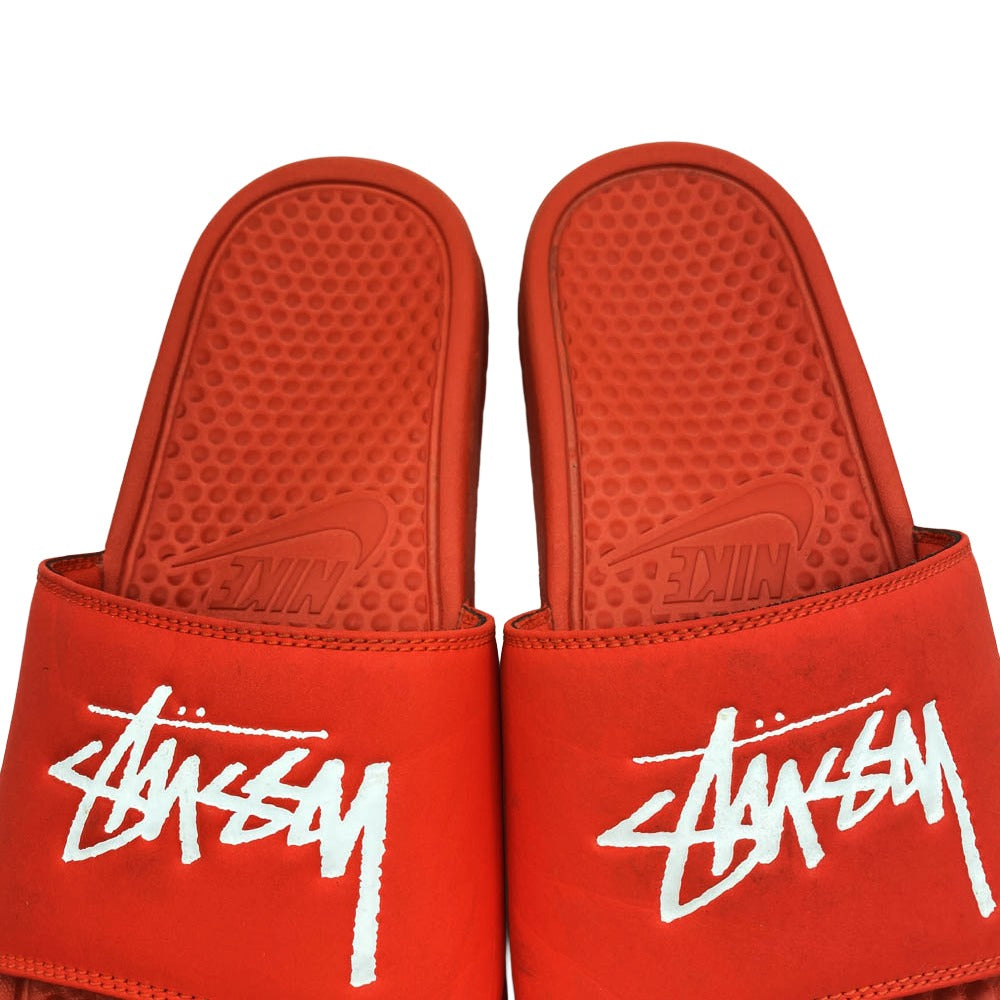 NIKE ナイキ × Stussy BENASSI SLIDE ステューシー ベナッシ スライド サンダル ビーチサンダル オレンジ系 28cm【中古】