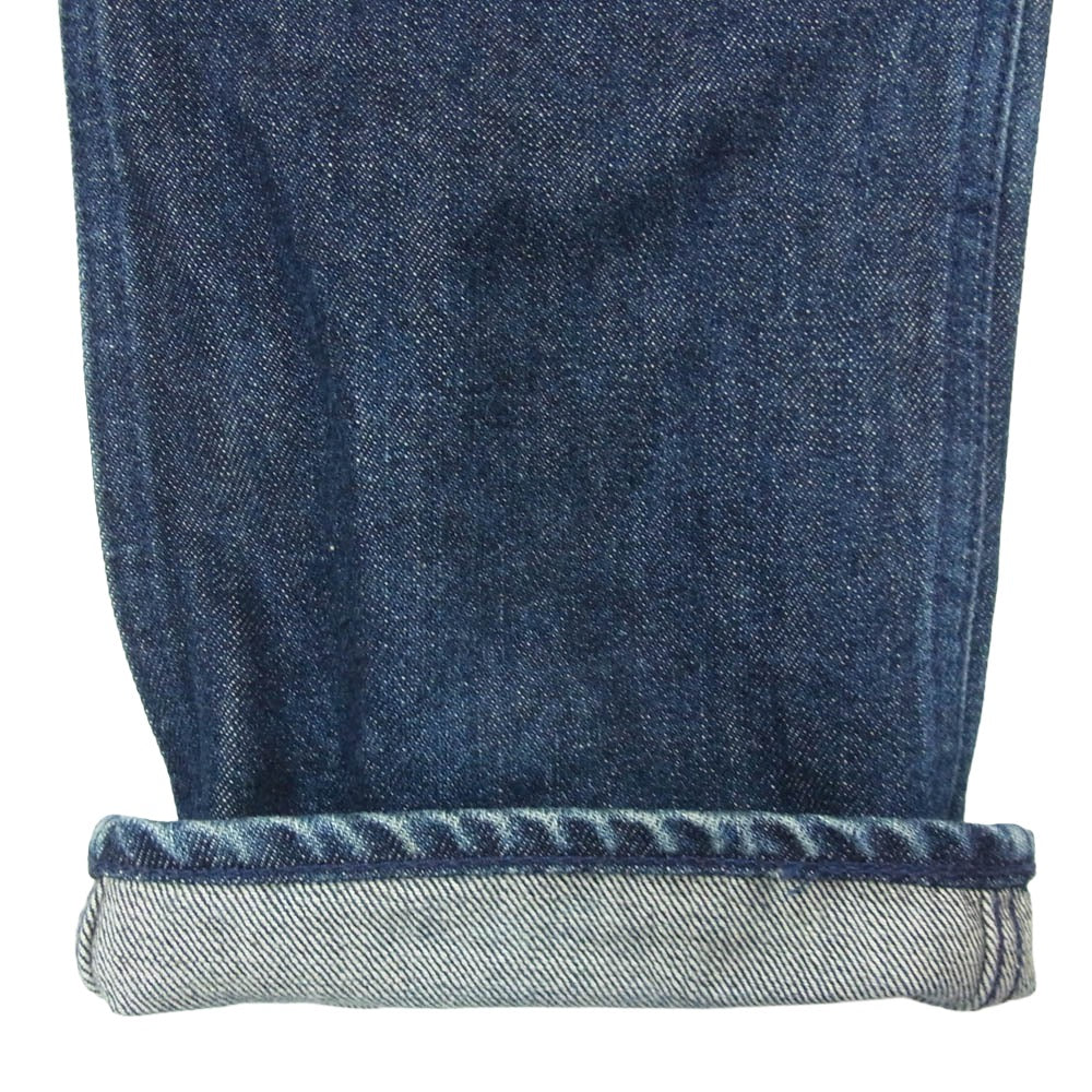 A BATHING APE アベイシングエイプ ヒッコリー インディゴ バックポケット レザーパッチ デニム パンツ インディゴブルー系 S【中古】
