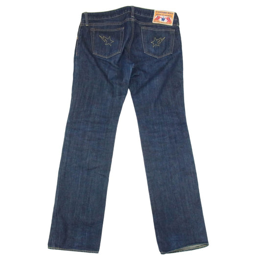 A BATHING APE アベイシングエイプ NIGO期 BAPSTA バックスター 刺繍 インディゴ デニム パンツ インディゴブルー系 XS【中古】